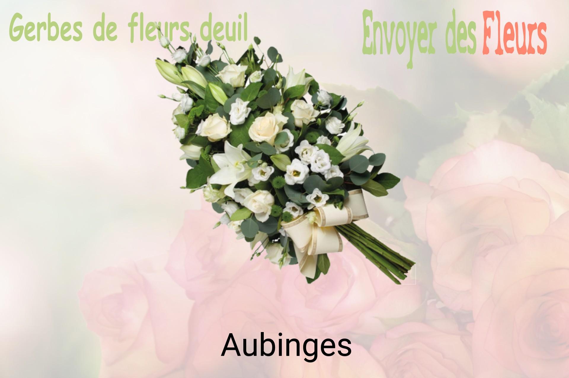 Gerbe de fleurs de deuil livrée à Aubinges